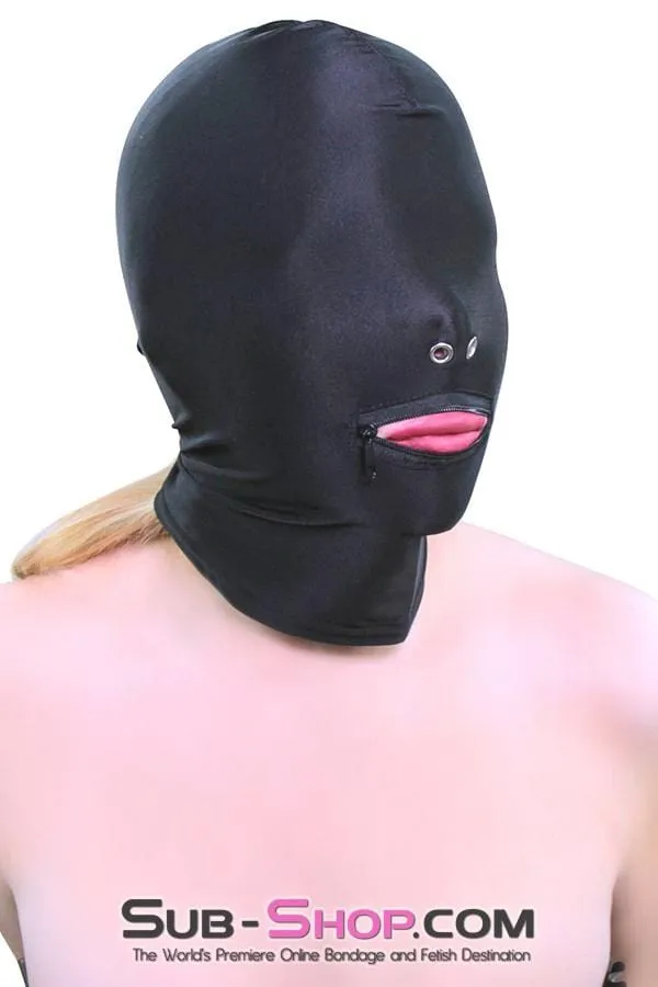 0810M      Zipper Mouth Soft Spandex Hood with Grometted Nose Holes