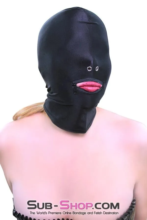 0810M      Zipper Mouth Soft Spandex Hood with Grometted Nose Holes