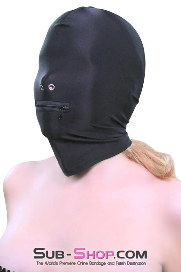 0810M      Zipper Mouth Soft Spandex Hood with Grometted Nose Holes