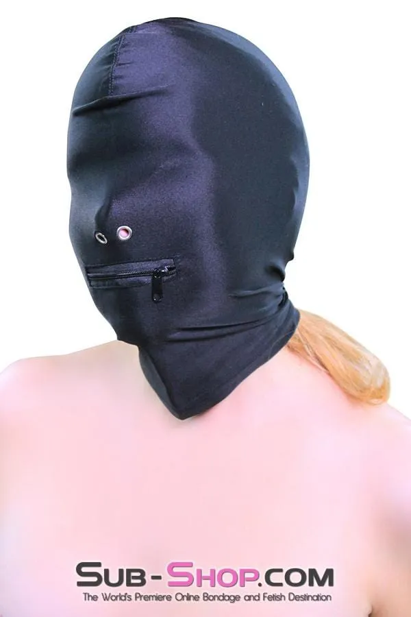 0810M      Zipper Mouth Soft Spandex Hood with Grometted Nose Holes