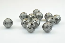 100 PCs Gun Metal Plated Black Carved Round Beads 6mm/8mm/10mm Diamond Cut For Jewelry Making