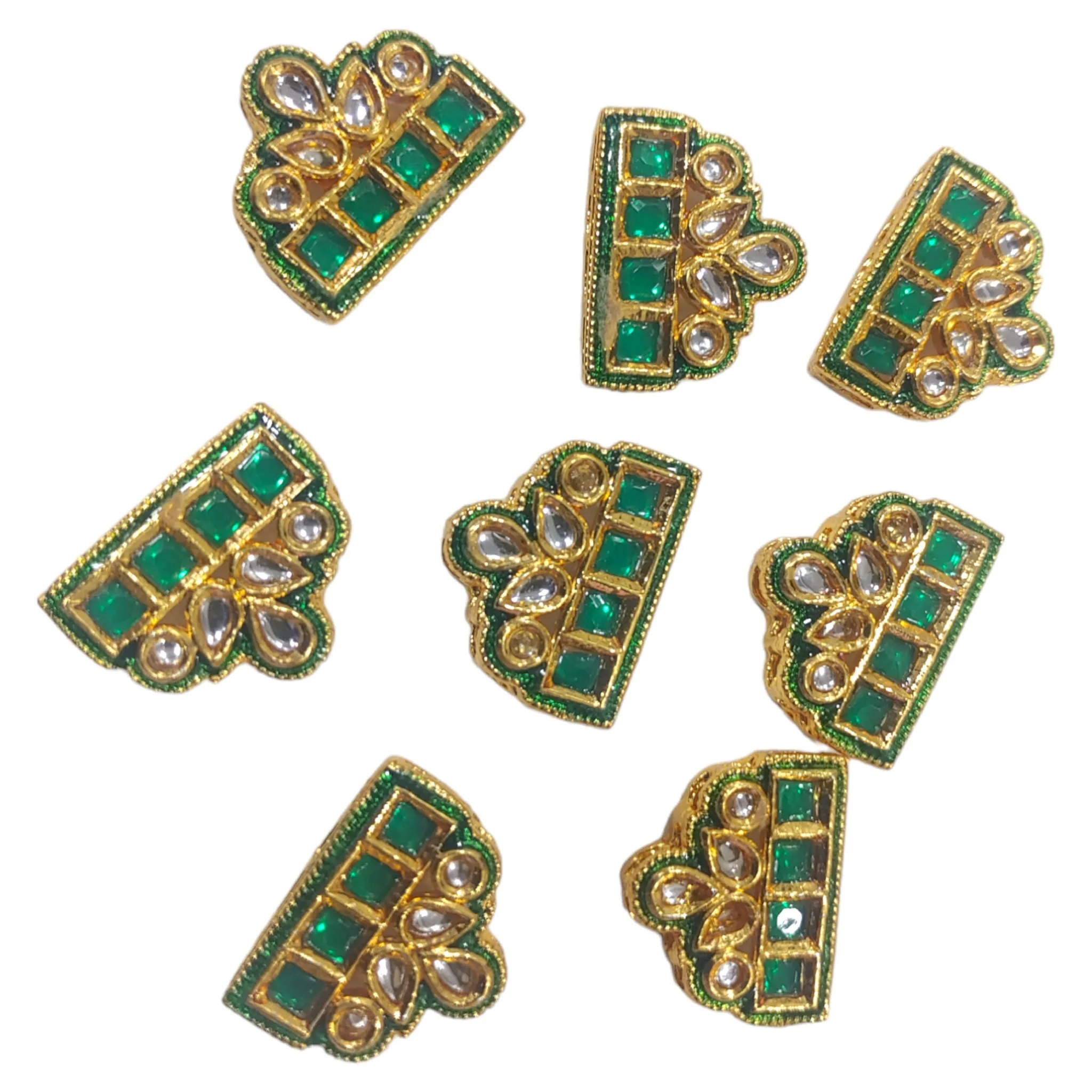 10Pcs Elegant Casting Metal Stone Meena Pendants 🌟 #JewelryMaking