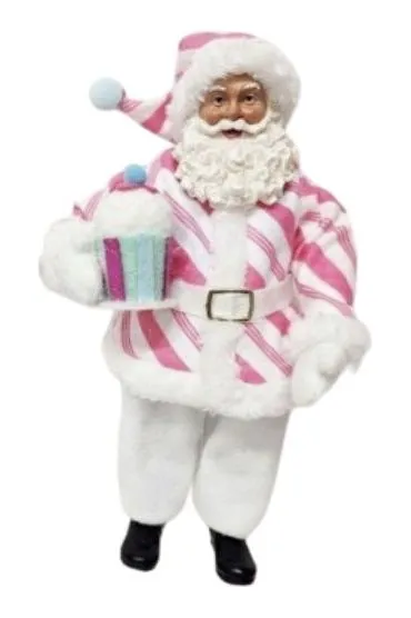 10" Fabric Candy So Sweet Santa