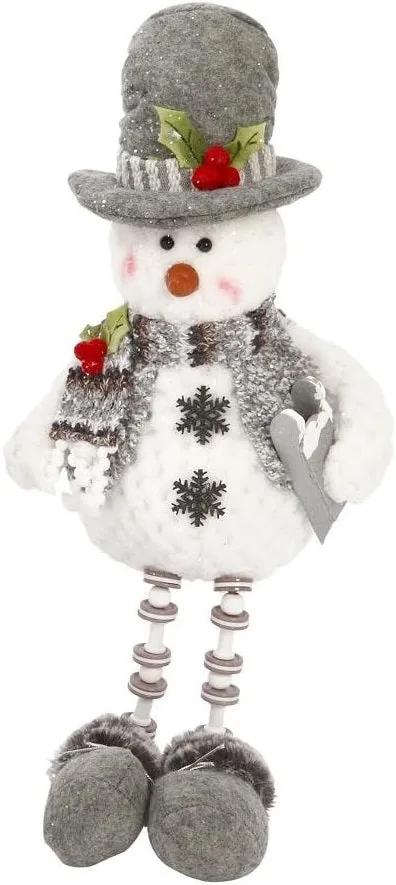 15" Plush Holiday Snowman Shelf Sitter