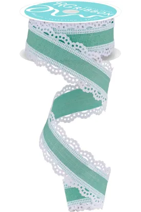 1.5" Scalloped Edge Ribbon: Mint Green (10 Yard)