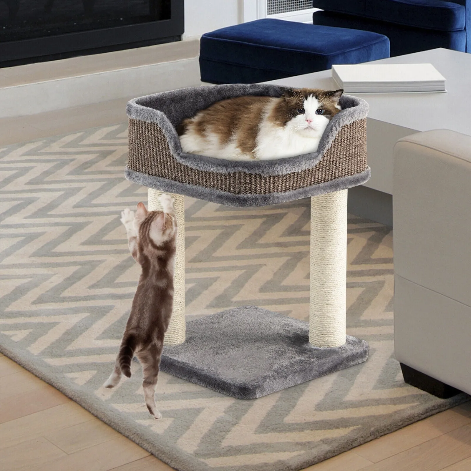 16" Multi-Level Cat Tree - Gray