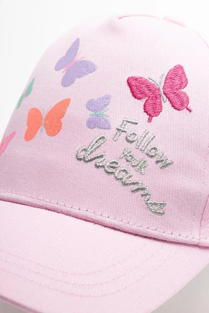 2 Piece Butterfly Peak Cap Pink