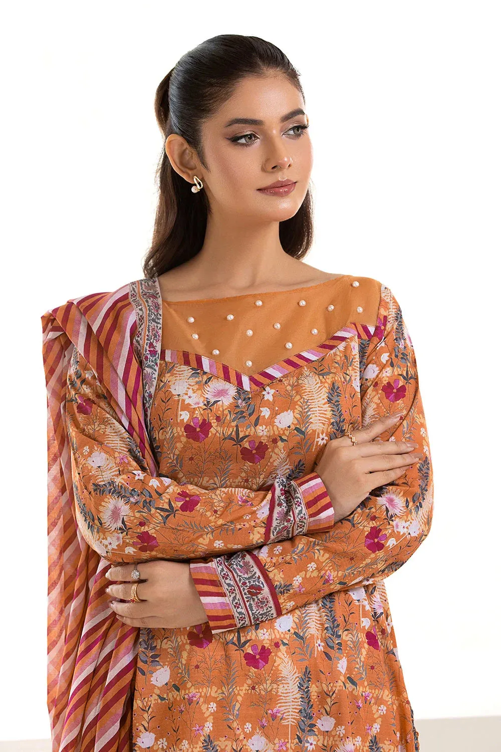 2PC Unstitched Printed Lawn Shirt and Dupatta KSD-2628