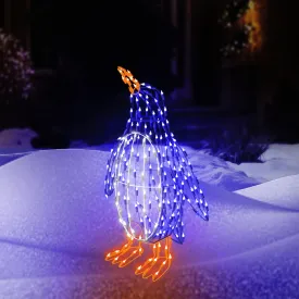 30" Twinkling LED Standing Penguin Christmas Decoration