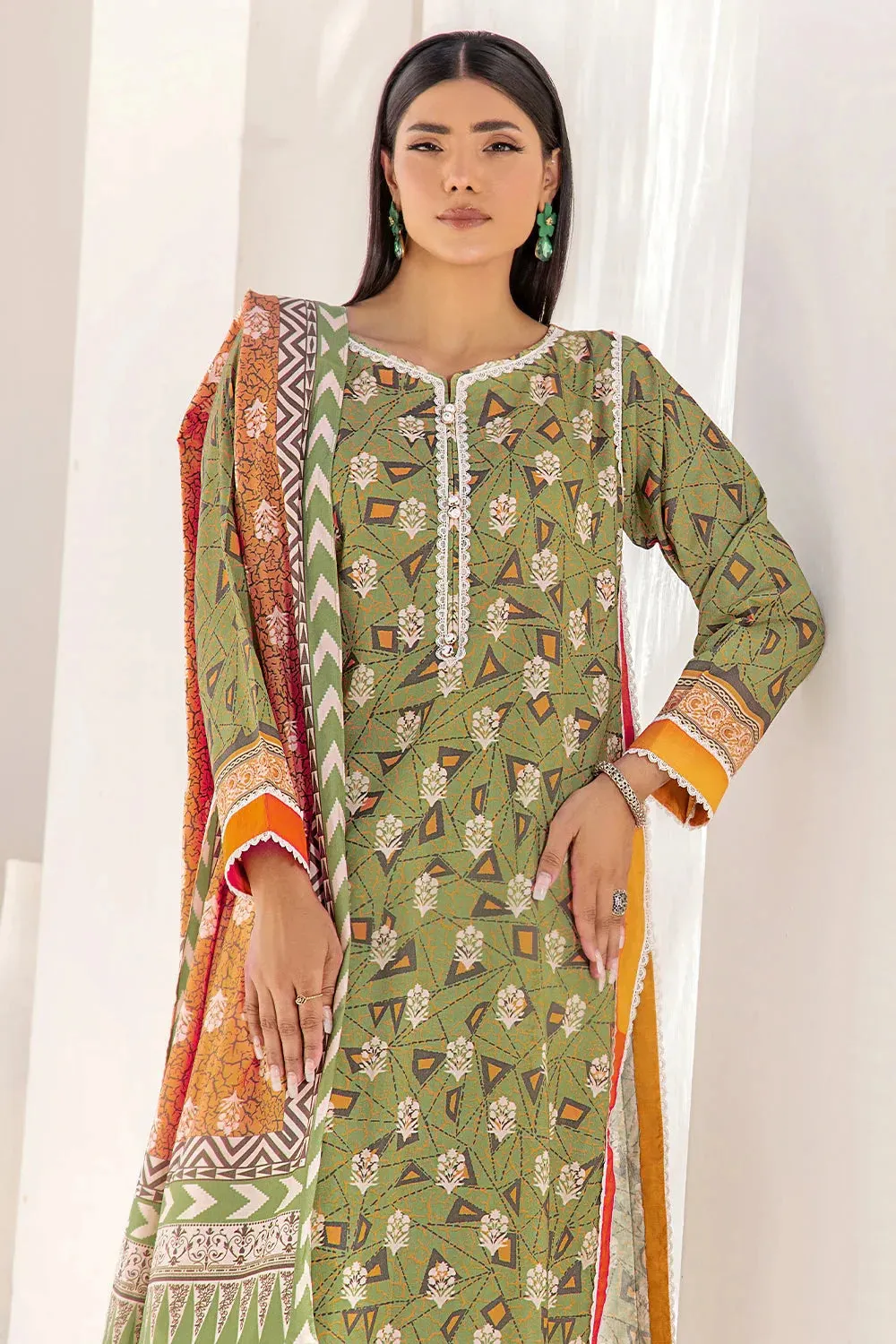 3PC Printed Unstitched Lawn Suit KLA-2420