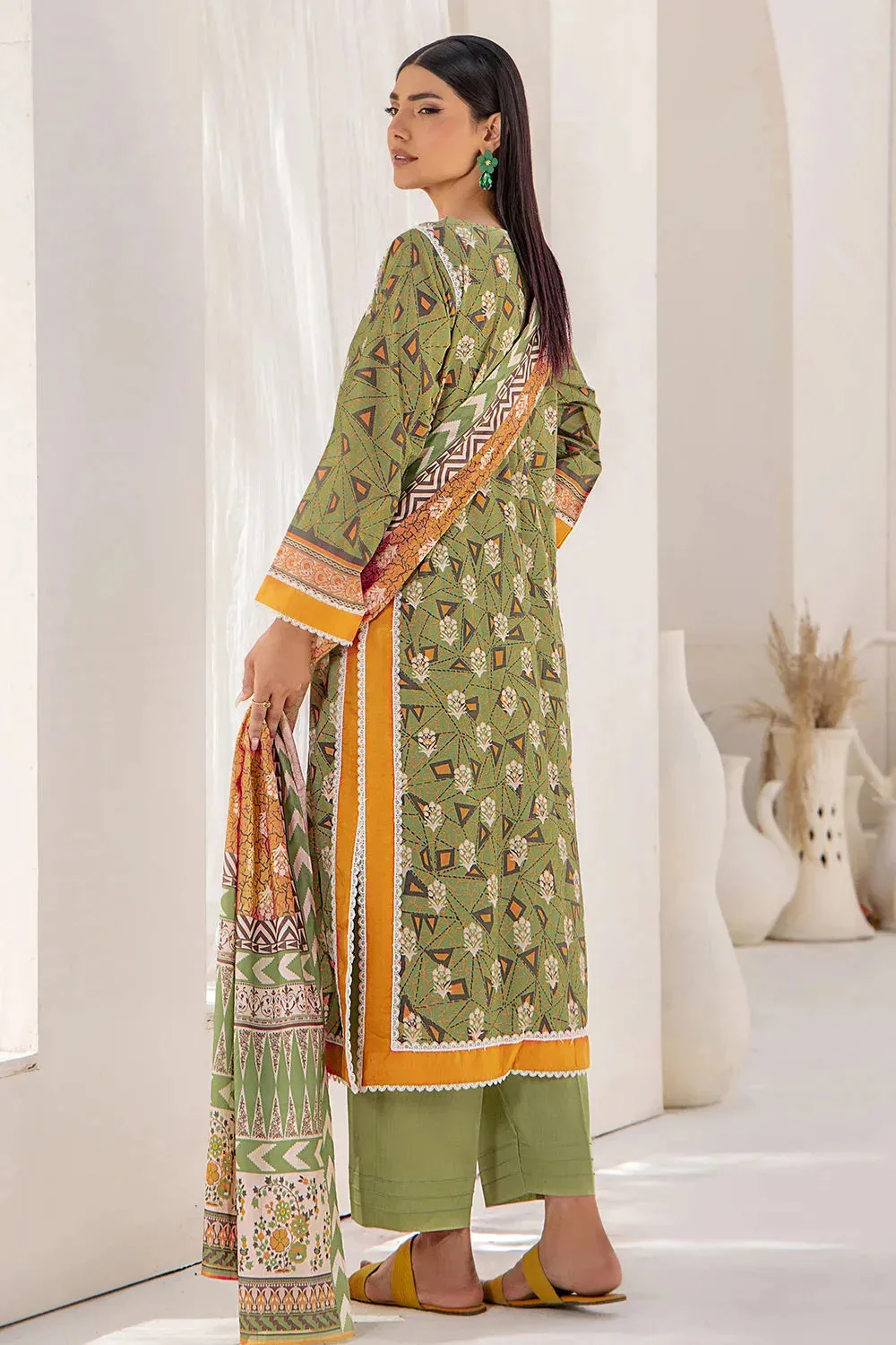 3PC Printed Unstitched Lawn Suit KLA-2420