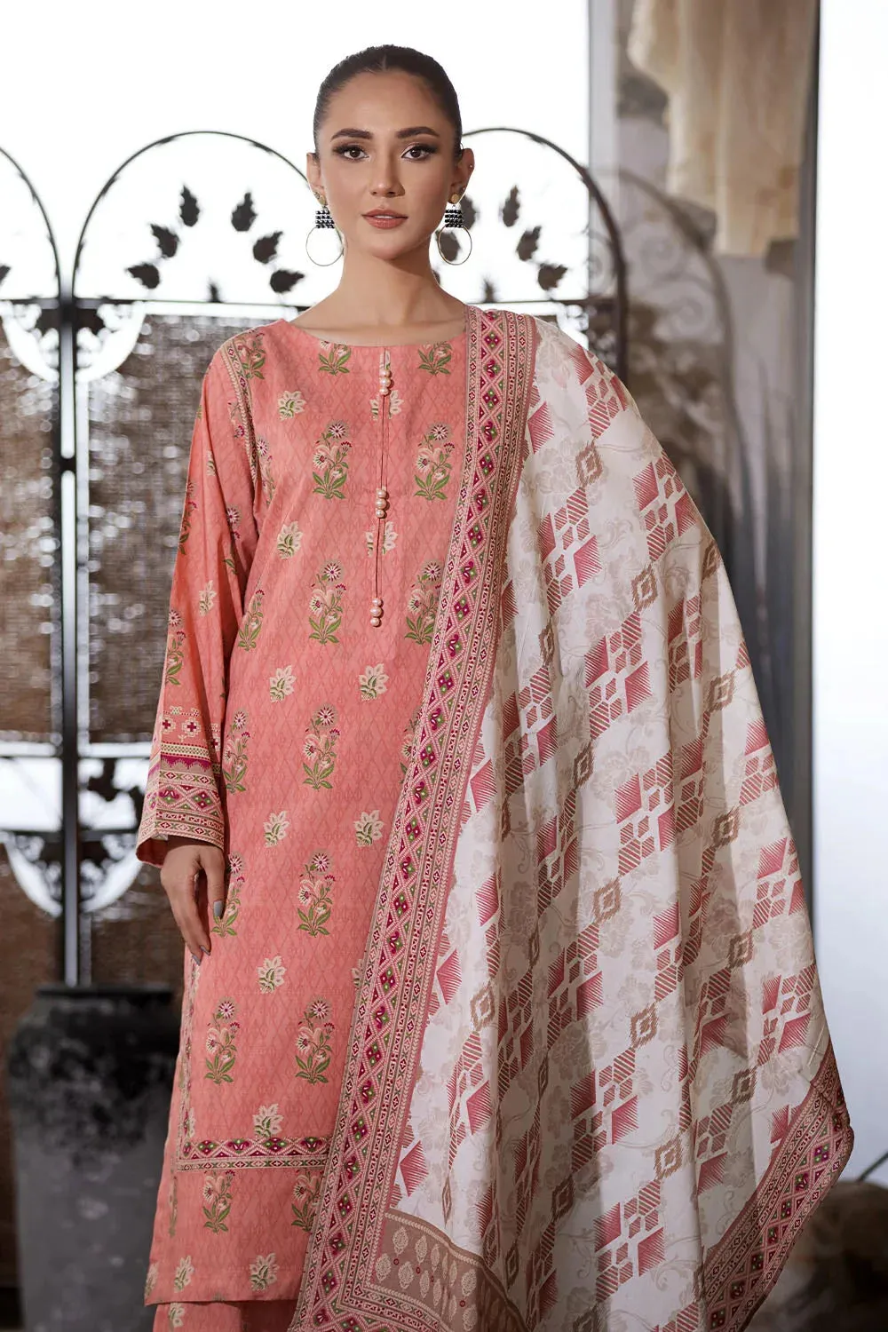 3PC Printed Unstitched Lawn Suit KLA-2583