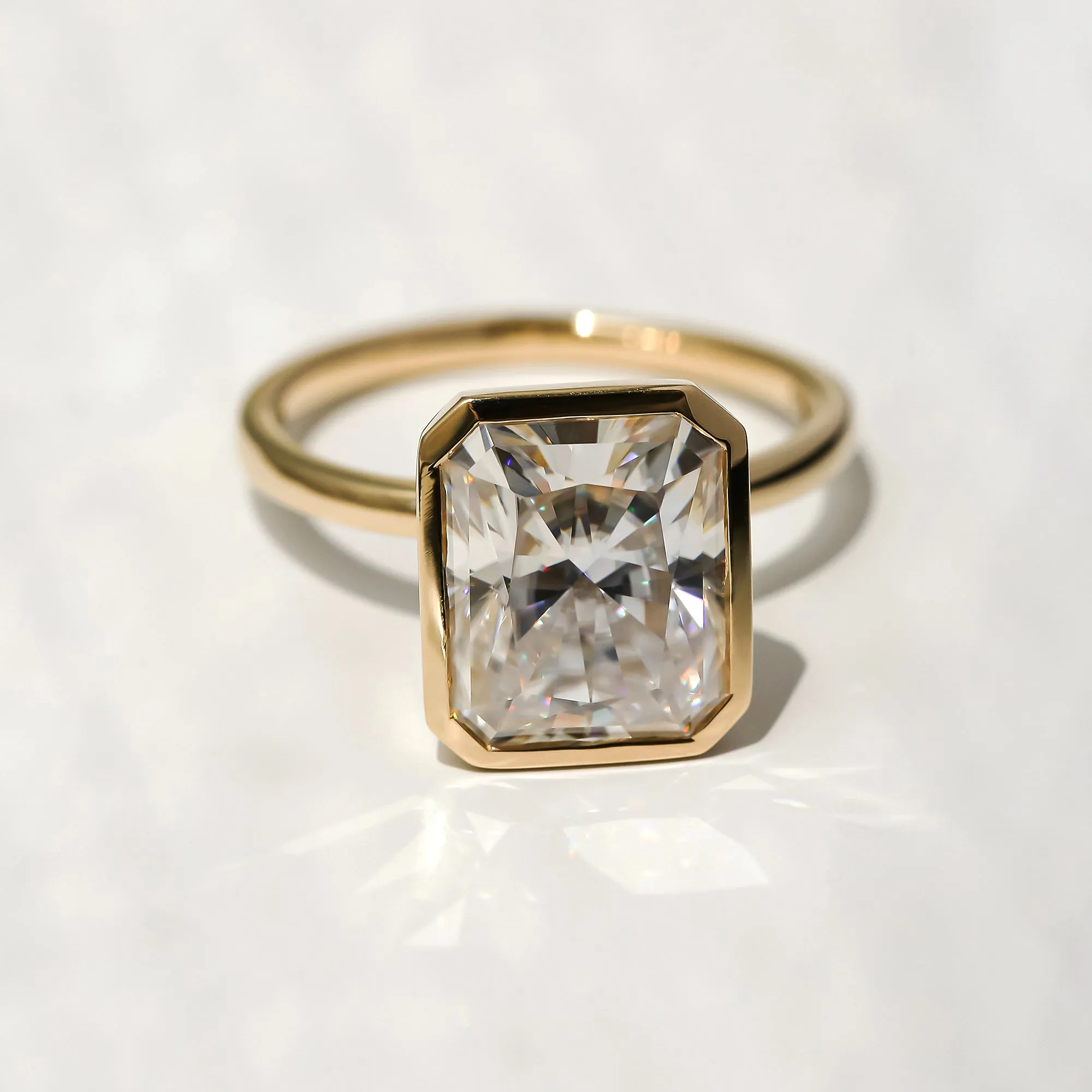 5.30ct Radiant Prima 5X Bezel Ring