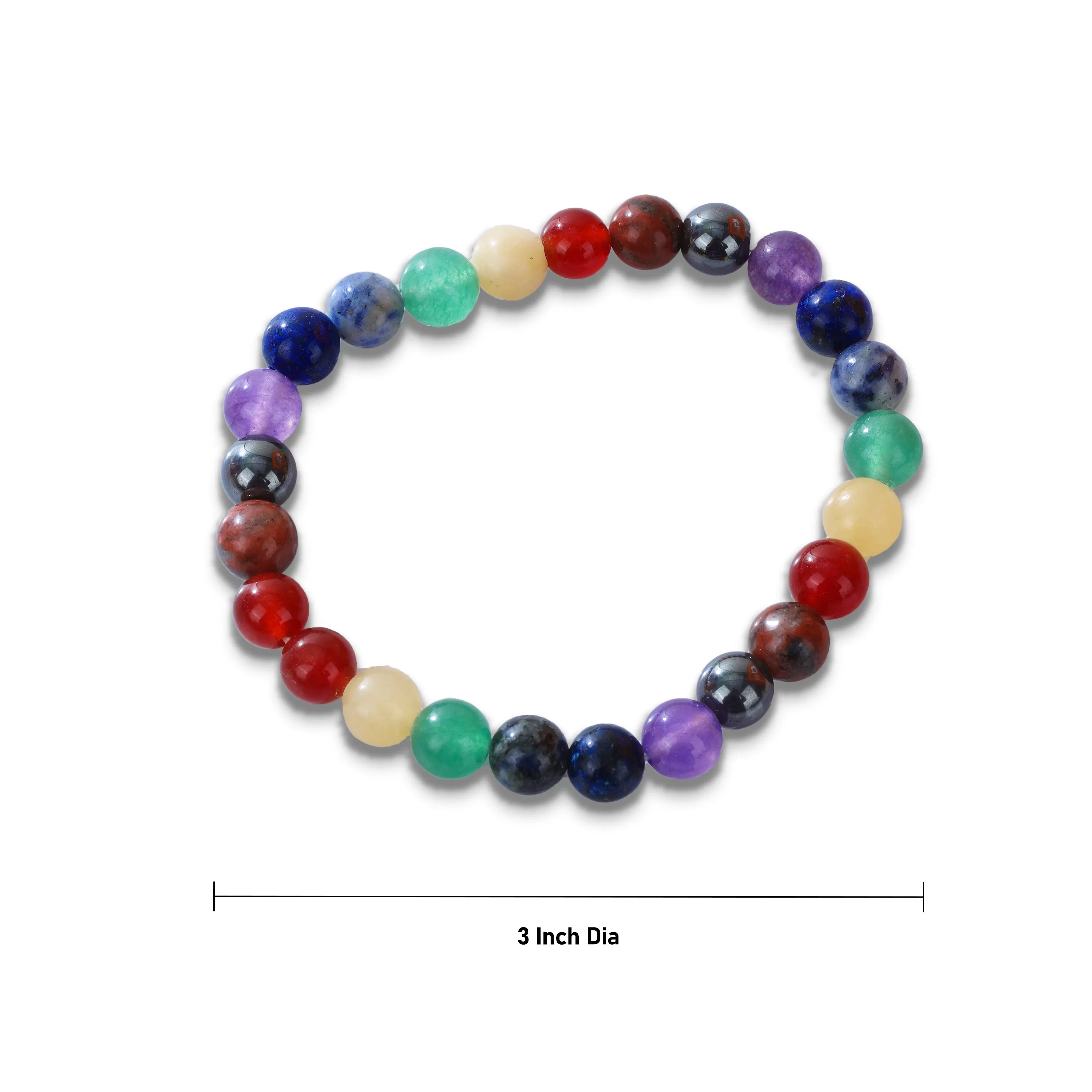 7 Chakra Stones Bracelet | Semi Precious Stone Bracelet/ Hand Band for Men and Women