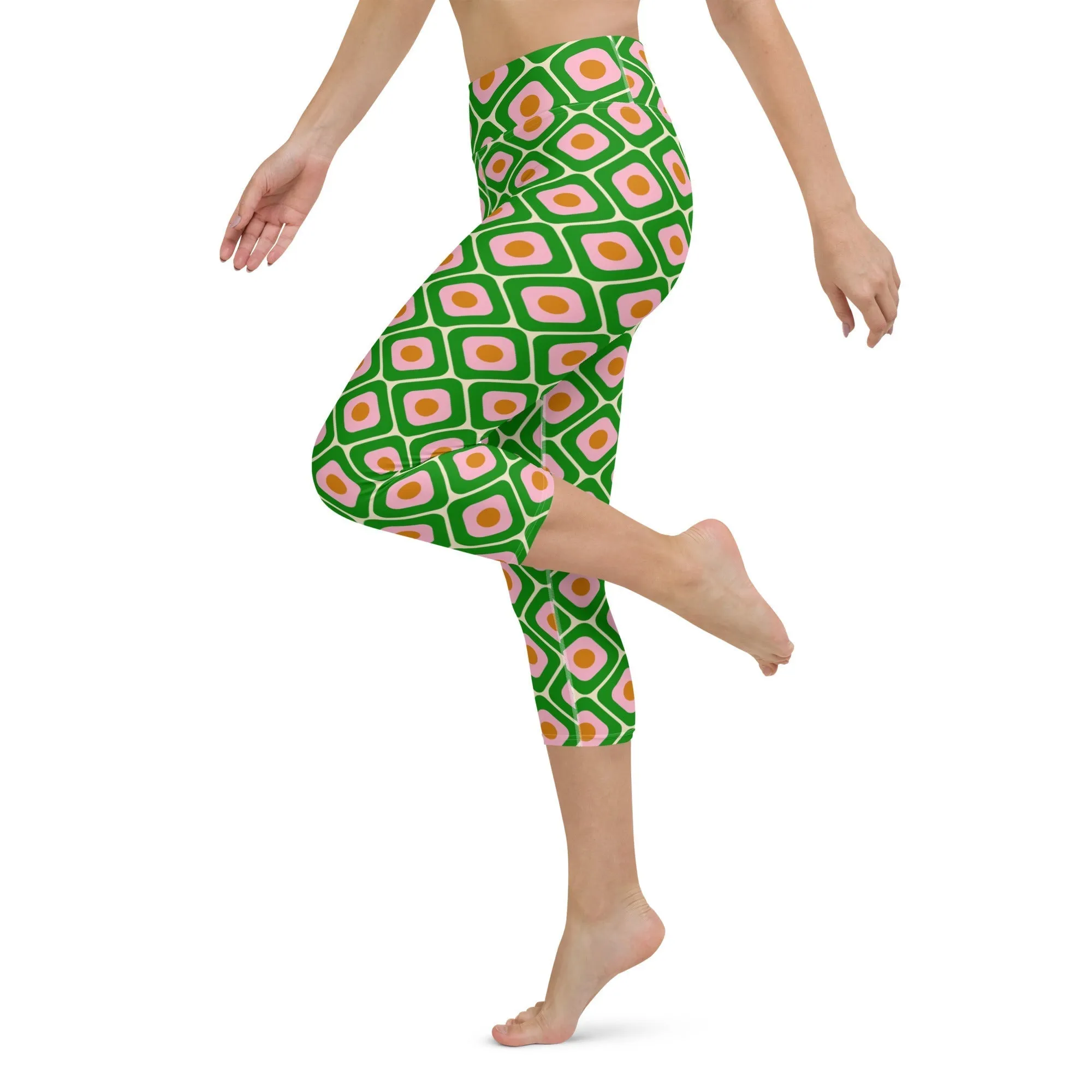 70s Retro Pattern Yoga Capris