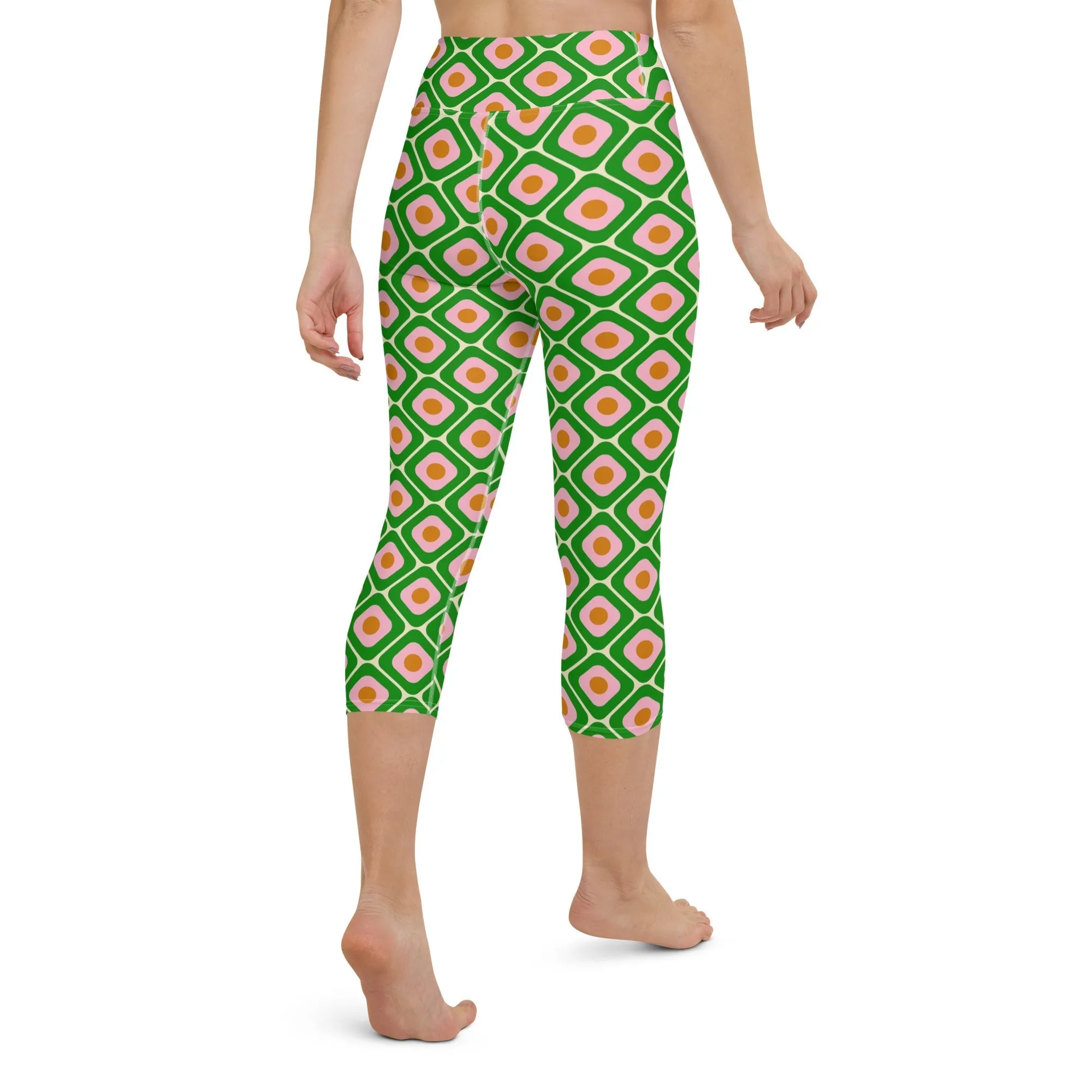 70s Retro Pattern Yoga Capris