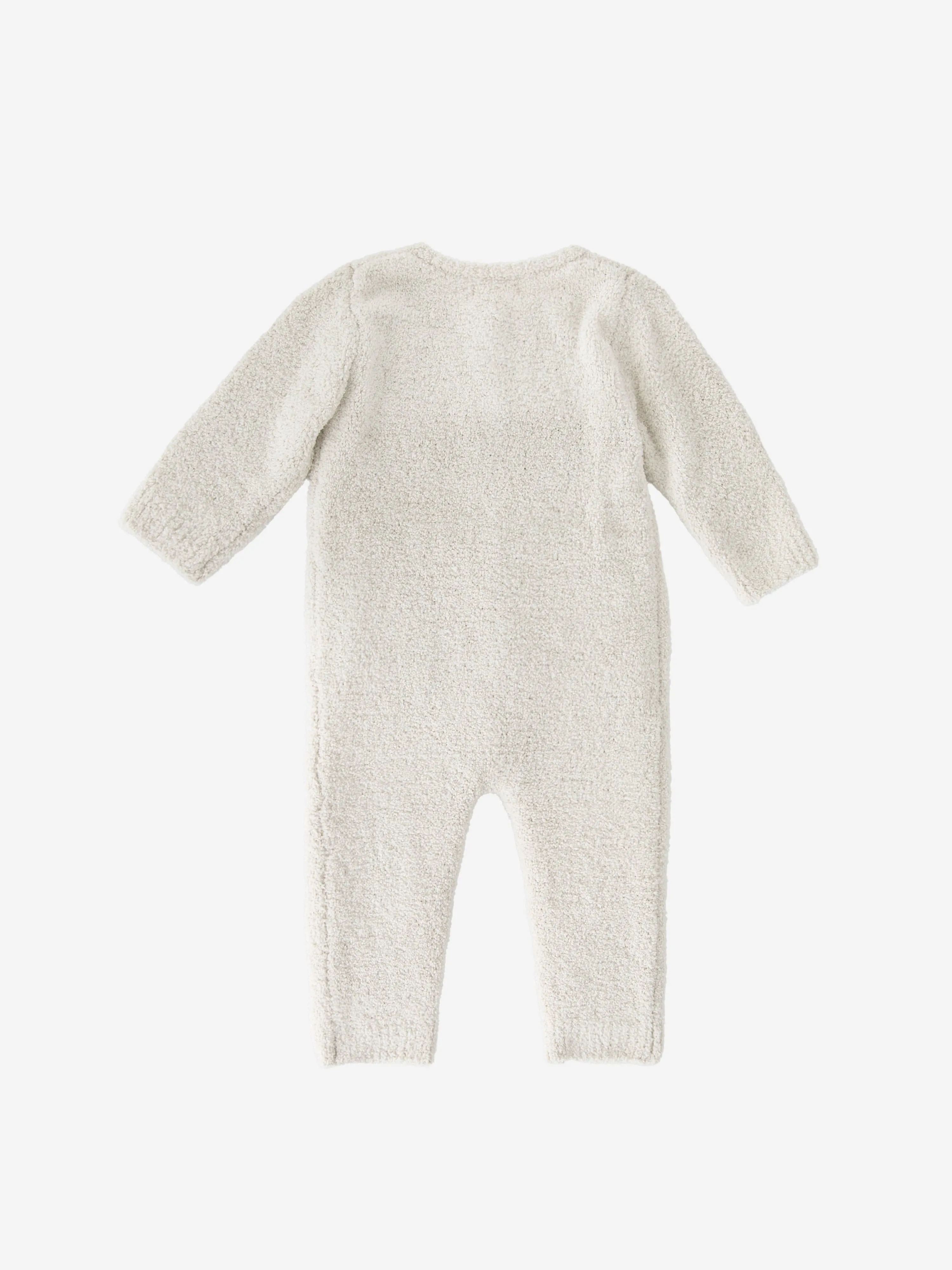 7AM Enfant Baby Fuzzy Long Sleeve Romper in Ivory