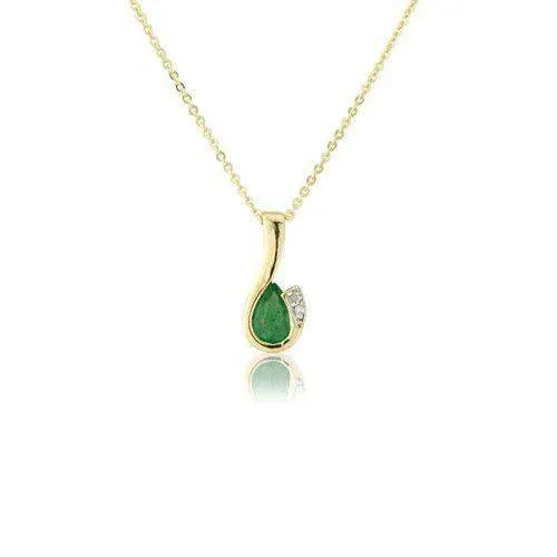 9ct Yellow Gold Emerald Birthstone - MMCH038-6YDE