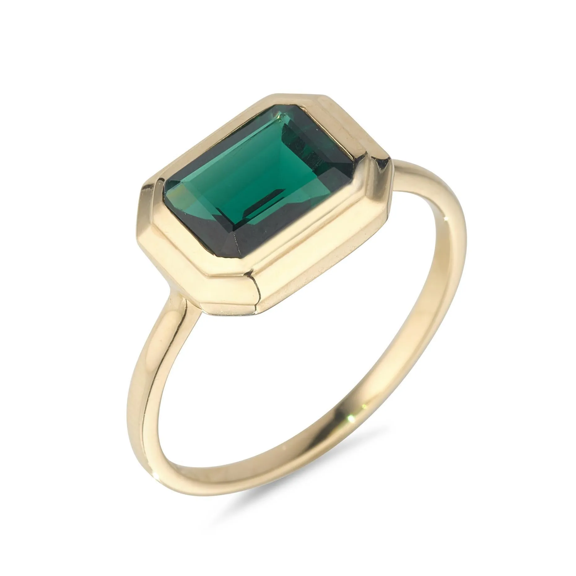 9kt Gold Green Quartz Ring 8x6