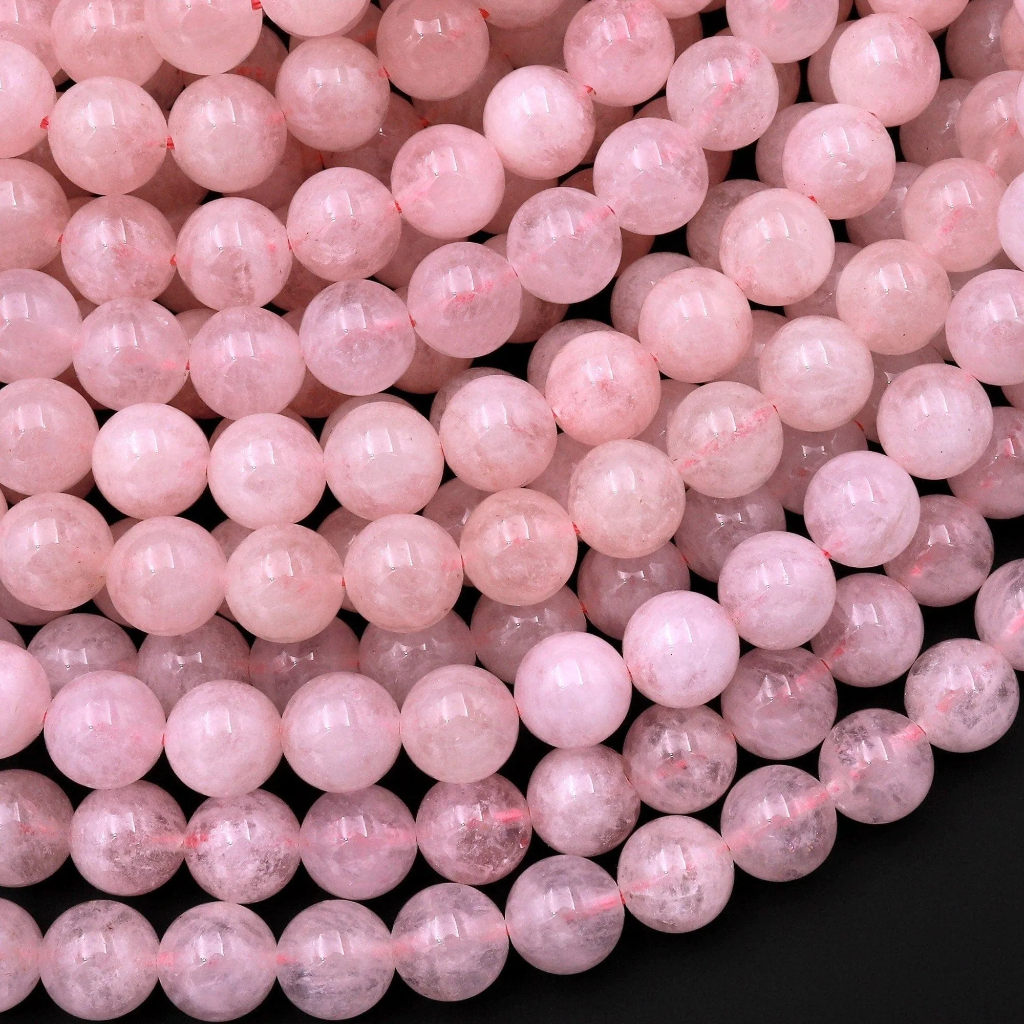 AA Natural Morganite Beads Smooth 6mm 8mm 10mm Round Beads Pink Beryl Aquamarine Gemstone 15.5" Strand