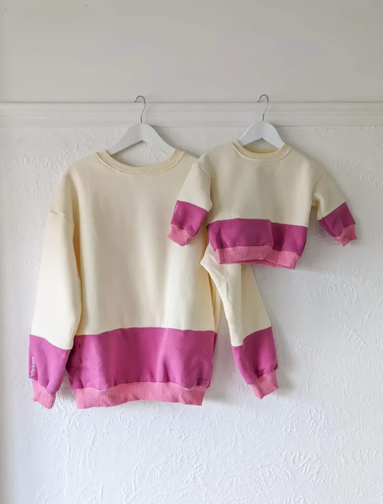 Adult Frankie Colourblock Jumper Pink