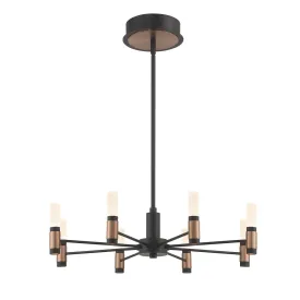 Albany 8 Lights 24 in. LED Chandelier Black & Brass Finish