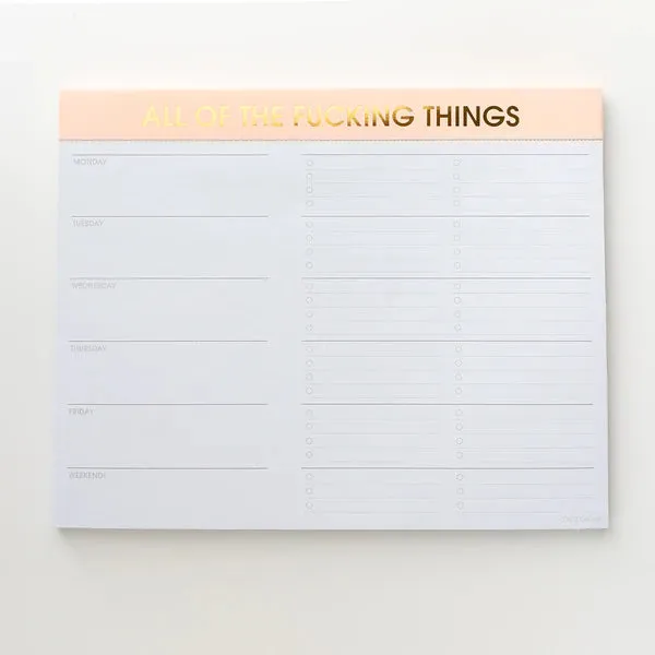 All of the Fucking Things Weekly Planner