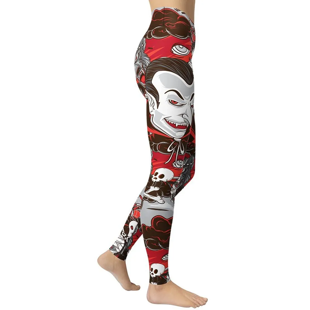 All the Horrors of Halloween Yoga Leggings