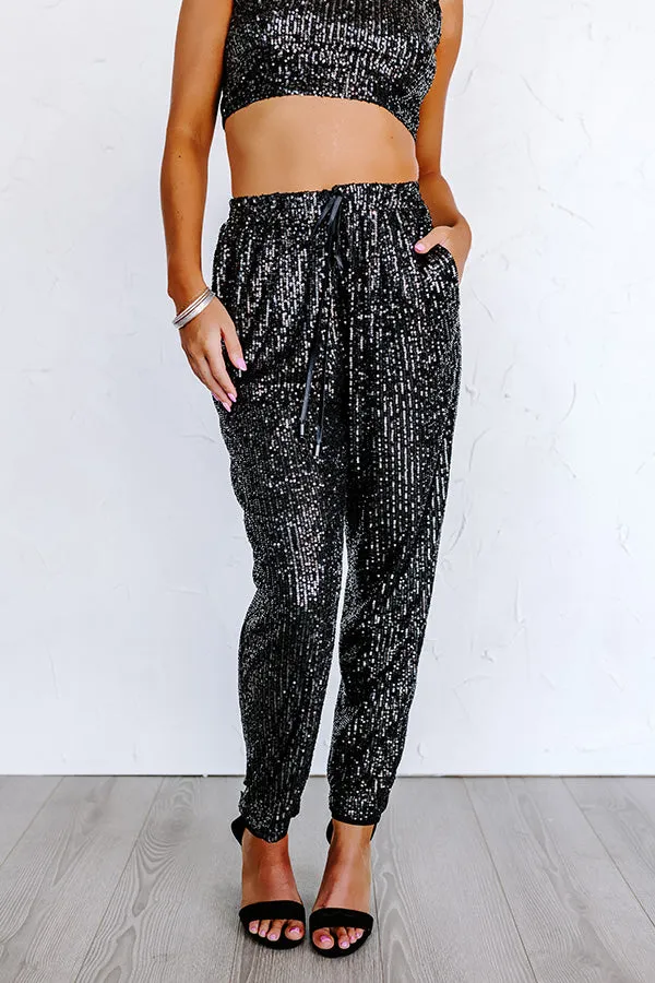 Alluring Avenue Sequin Pants in Black