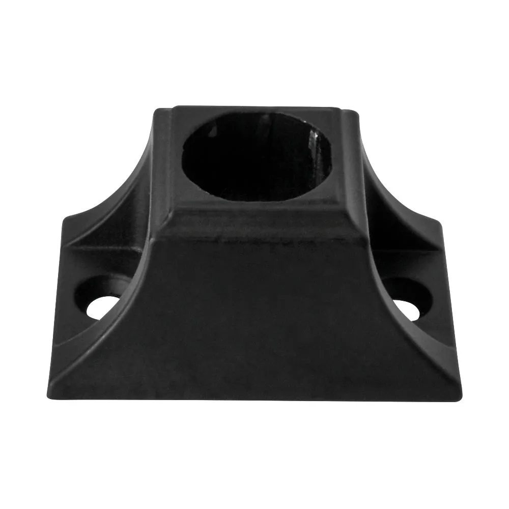 Aluminium Baluster Bracket On Level 25 x 49mm For 16mm Diameter Black