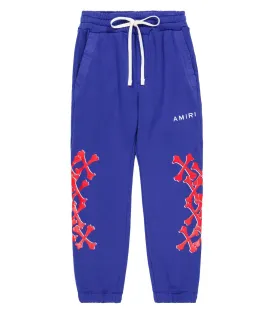 Amiri Print Cotton Sweatpants, Blue