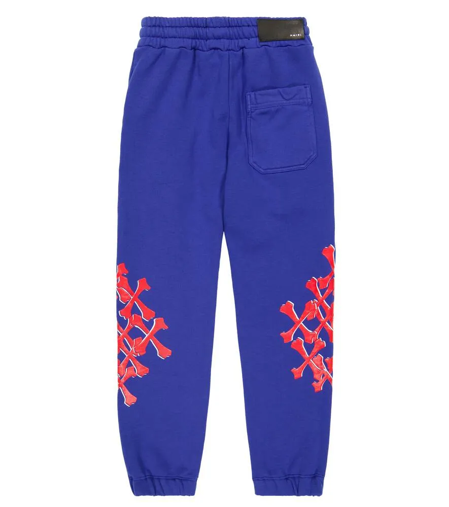 Amiri Print Cotton Sweatpants, Blue