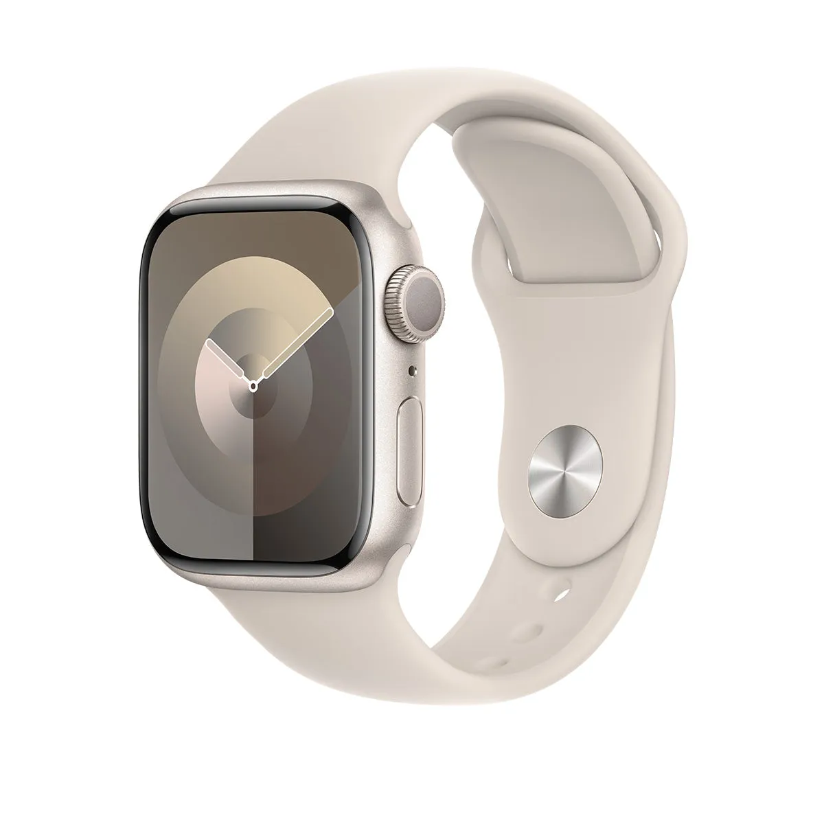 Apple Watch Series 9 GPS, 41 mm Starlight Aluminium Case with Starlight Sport Band – MR8T3 (S/M)