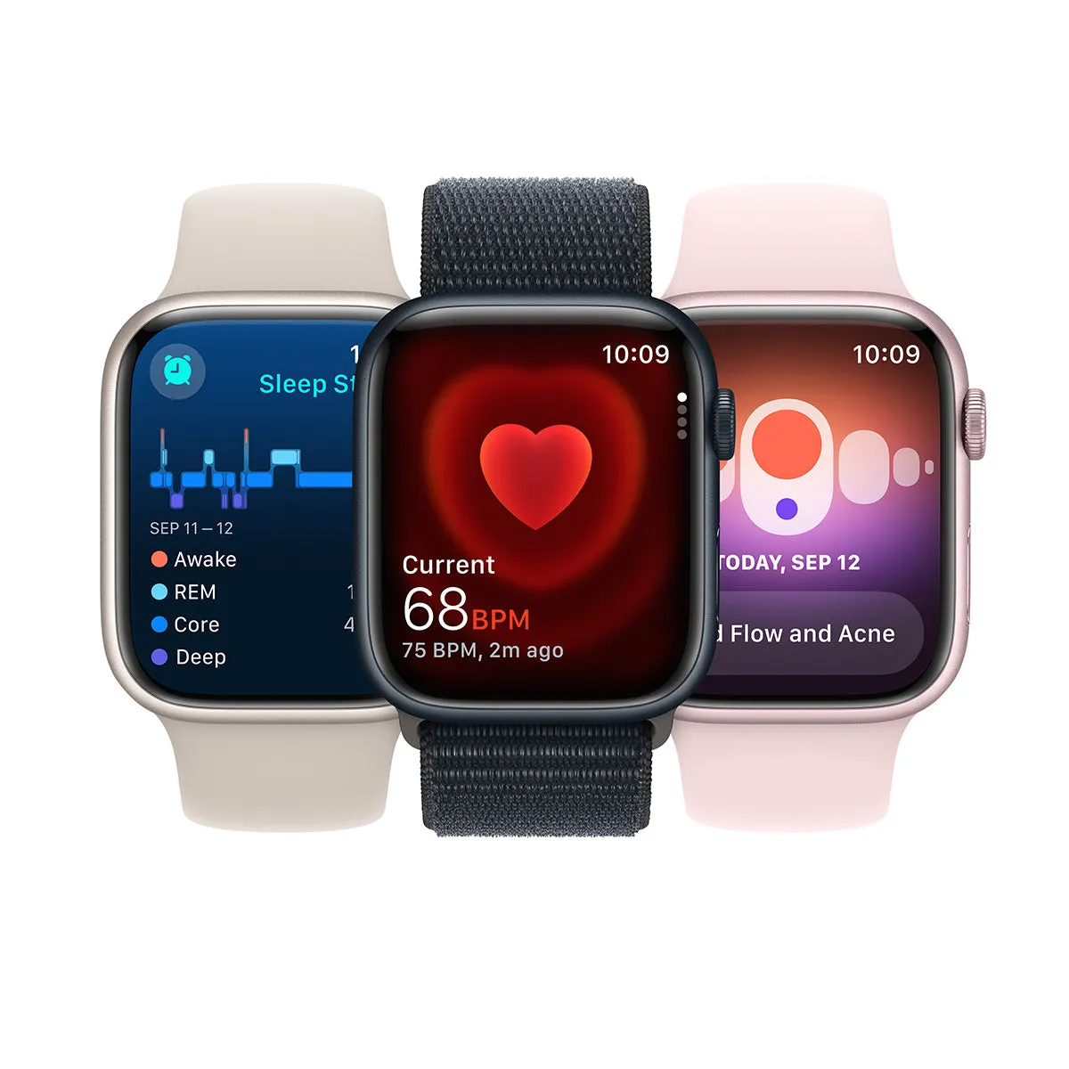 Apple Watch Series 9 GPS, 45 mm Midnight Aluminium Case with Midnight Sport Band – MR9A3 (M/L)