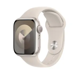 Apple Watch Series 9 GPS, 45 mm Starlight Aluminium Case with Starlight Sport Band – MR973 (M/L)