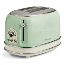 Ariete Toaster 2Slice 810W6 Toasting LevelsFunctions Delete/Defrost/HeatingGreen Color.