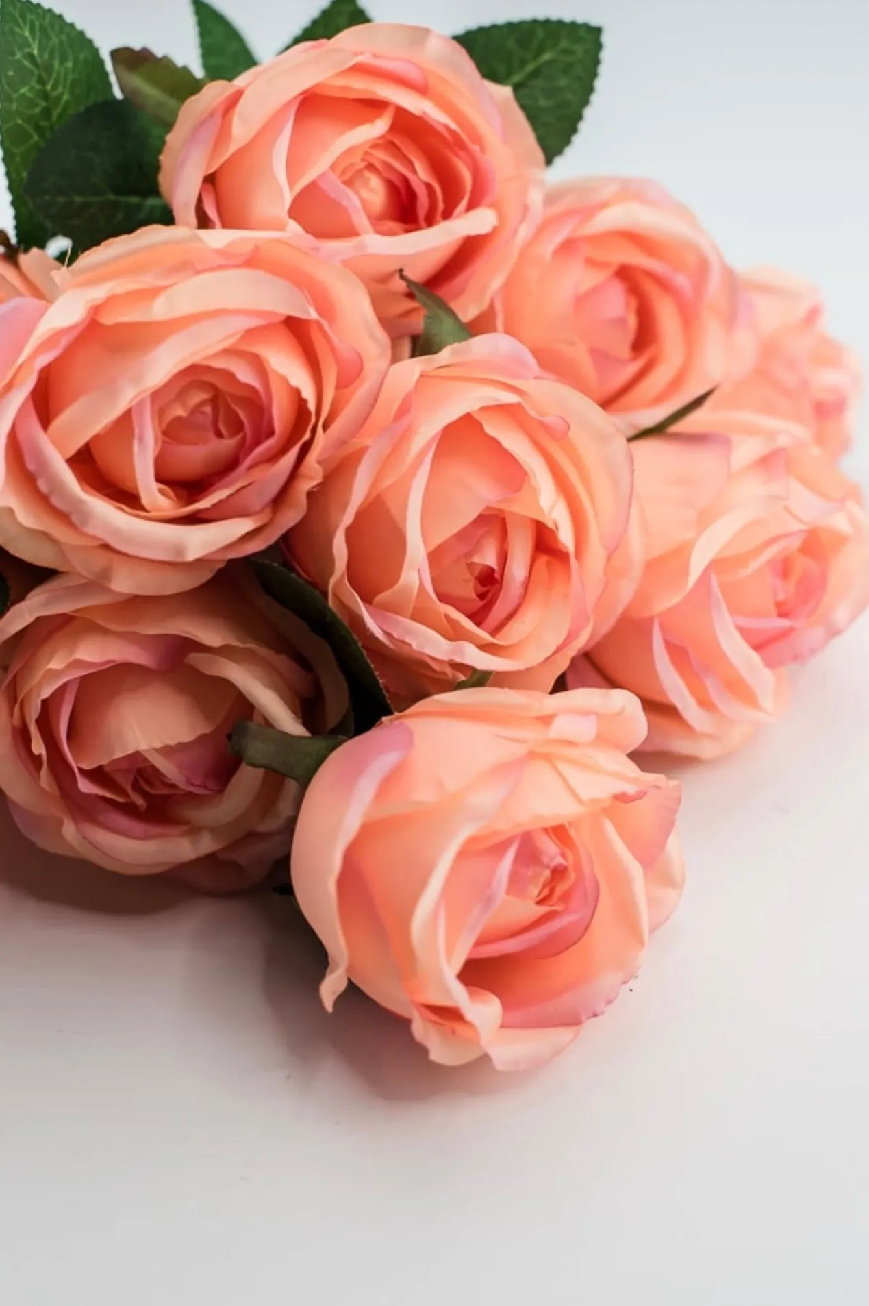 Artificial Roses - peach and pink