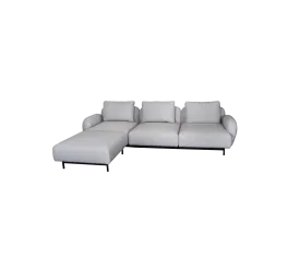 Aura 3-seater sofa, w/low armrest & chaise lounge, right (2)