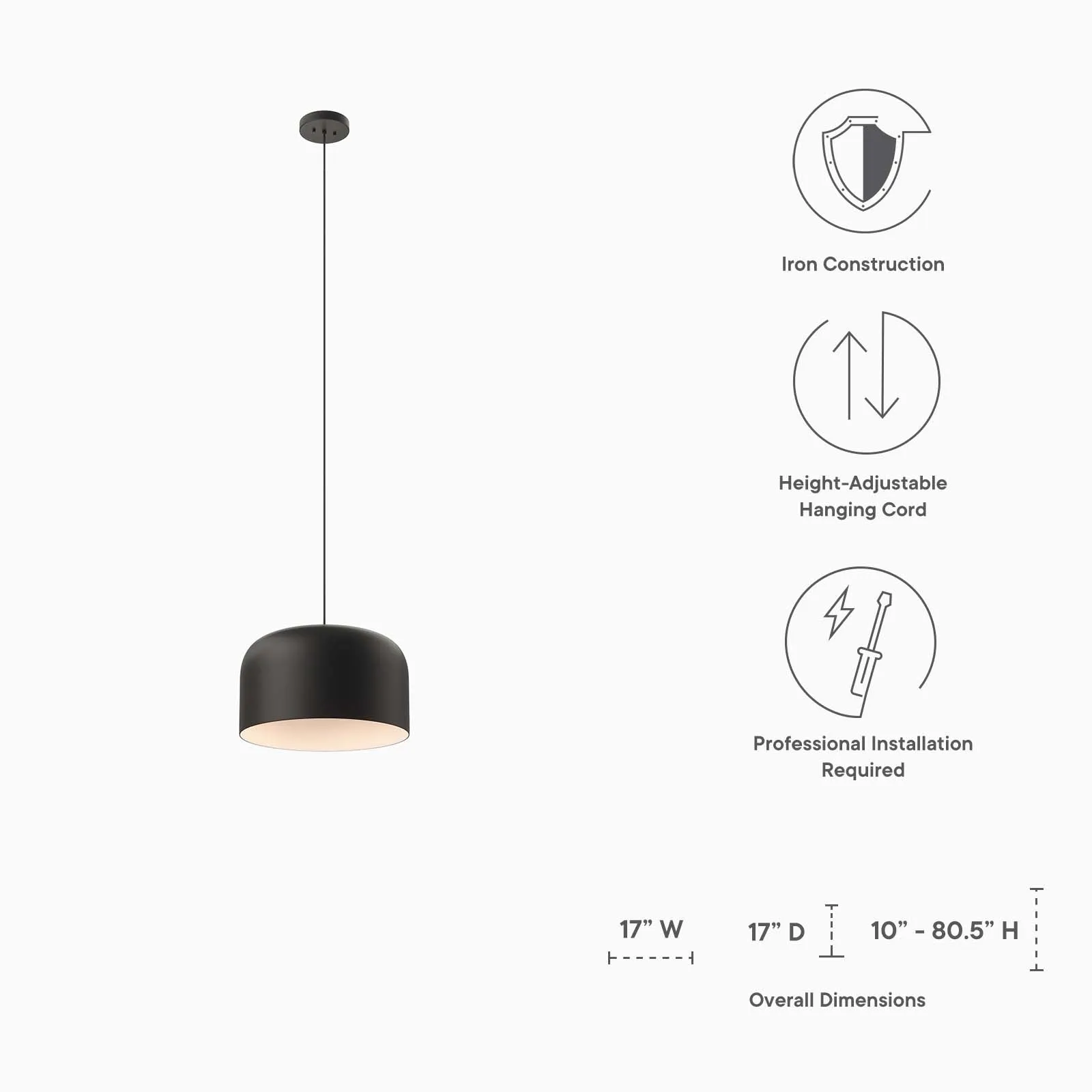 Avenue 1-Light Pendant Light by Modway