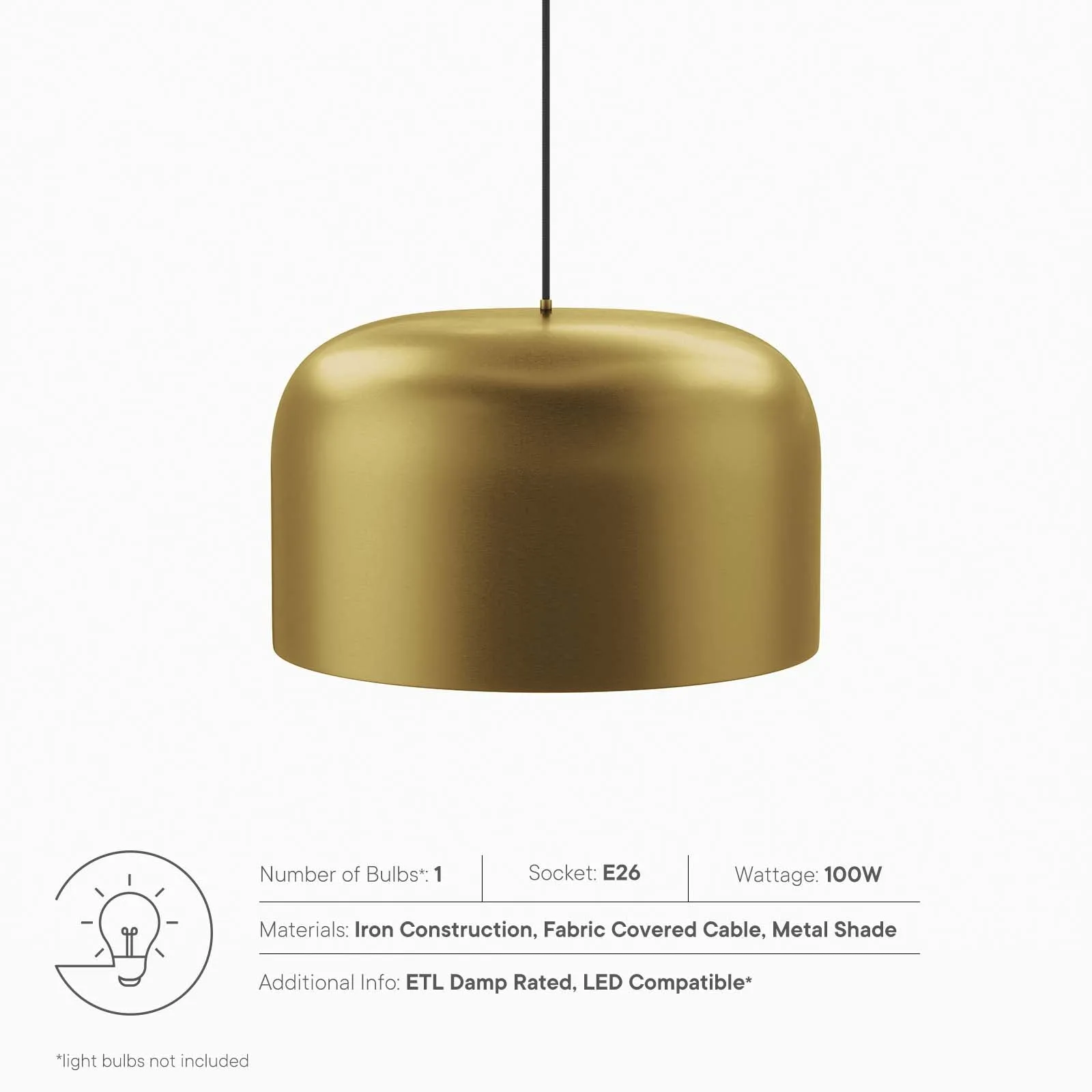 Avenue 1-Light Pendant Light by Modway