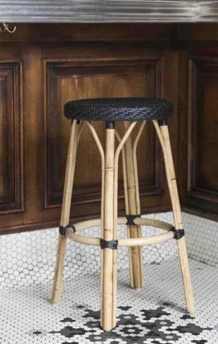 Backless Bistro Style Woven Counter Stool - Available in Many Colors