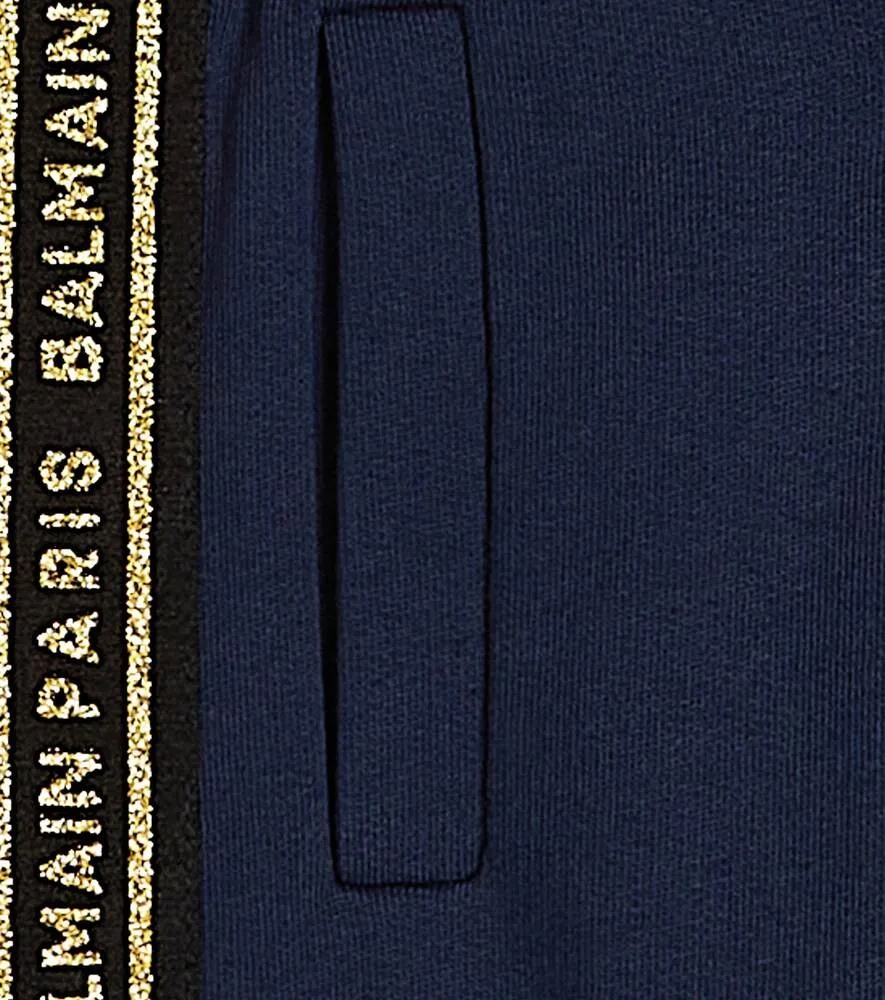 Balmain Cotton Logo Sweatpants, Blue