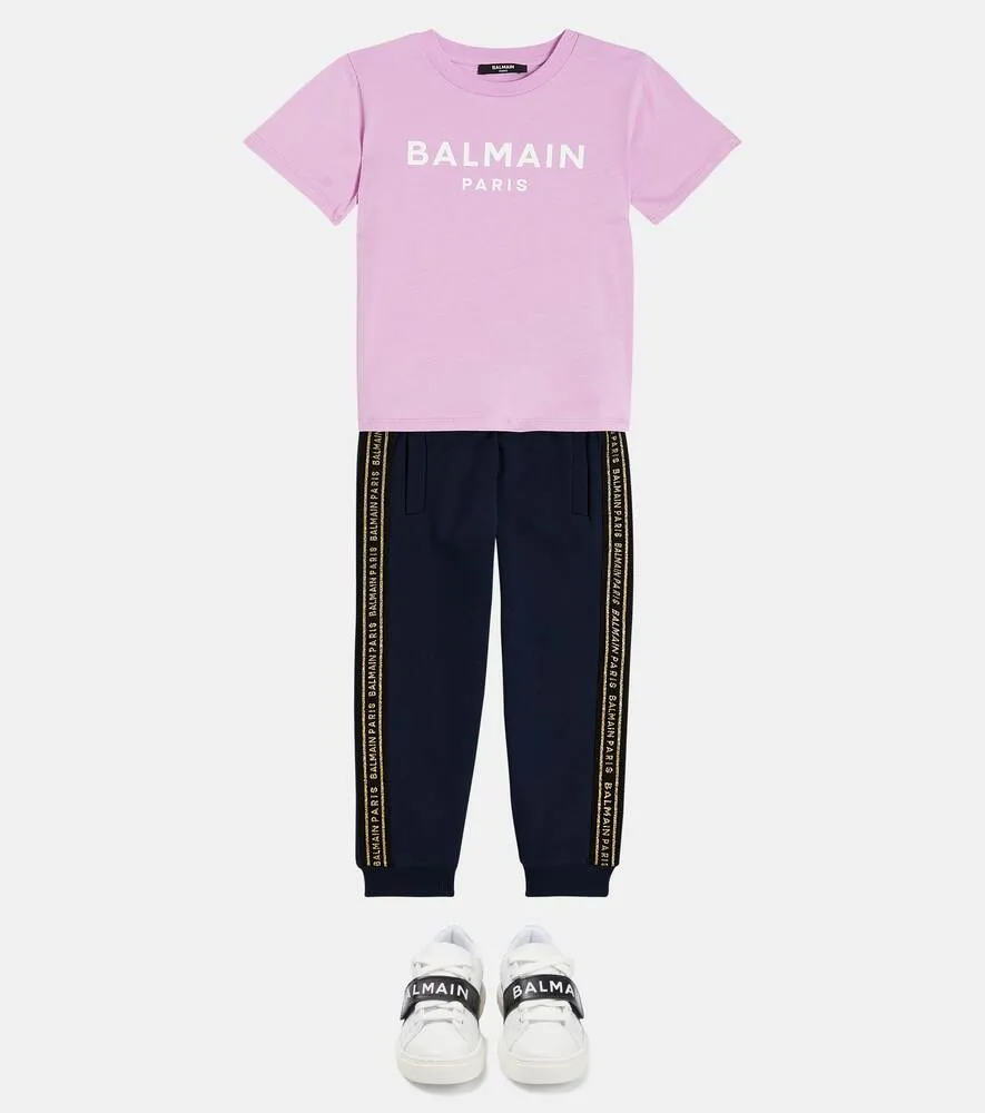 Balmain Cotton Logo Sweatpants, Blue