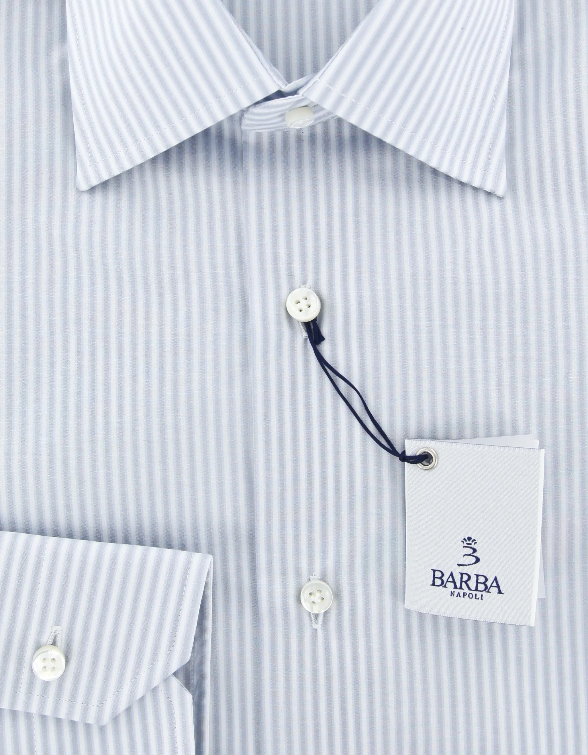 Barba Napoli Light Gray Shirt - Slim