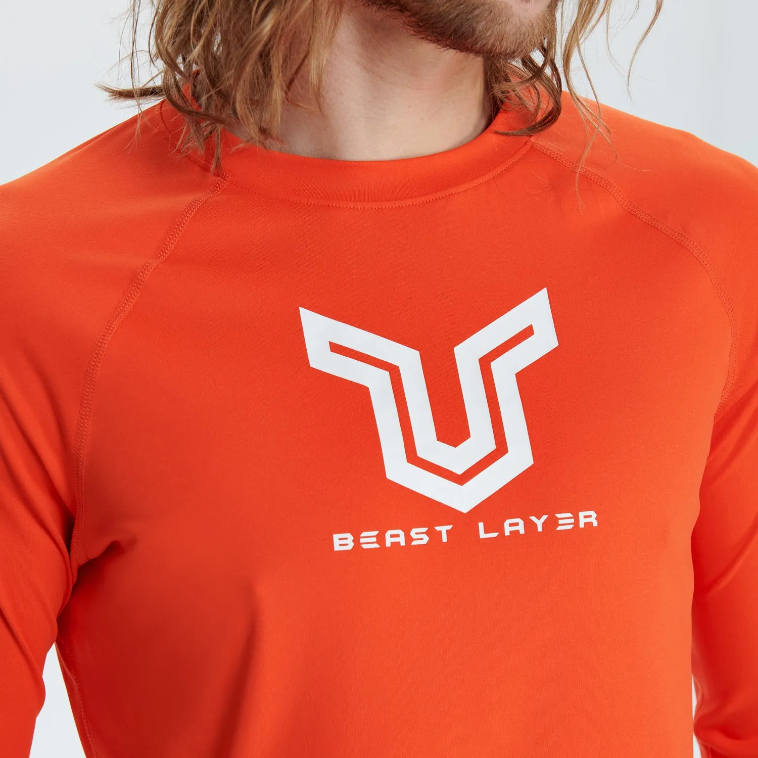 Beast Surf Shirt UPF50  Rash Guard for Men - Orange