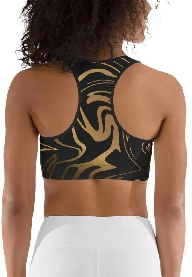 Black & Gold Sports Bra