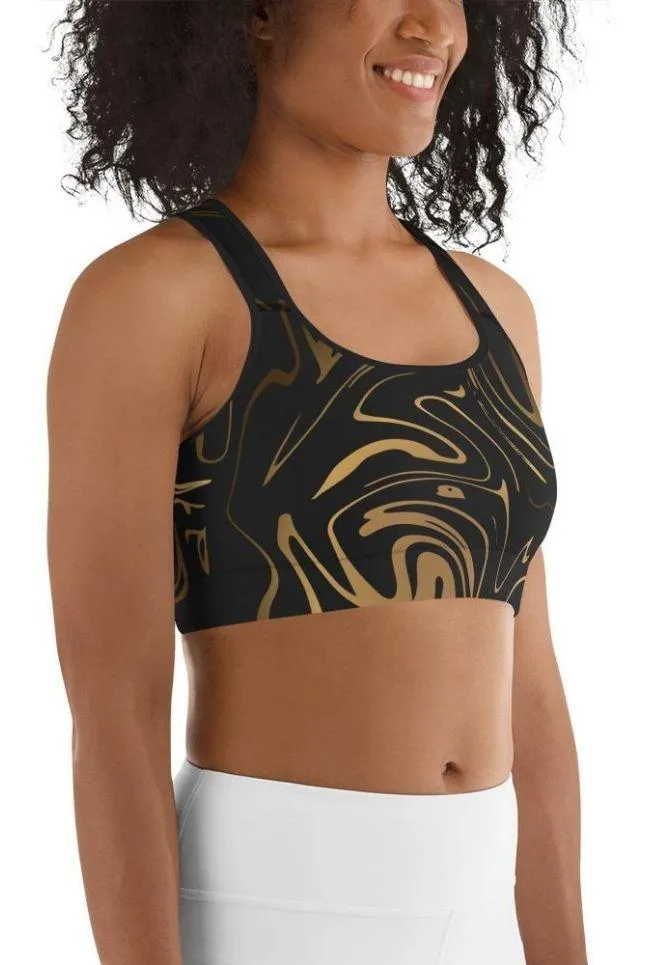 Black & Gold Sports Bra