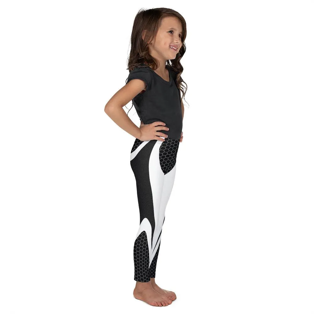 Black & White Honeycomb Carbon Kid's Leggings