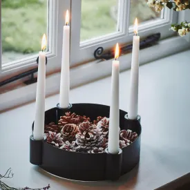 Black Circle Centrepiece Candle Holder