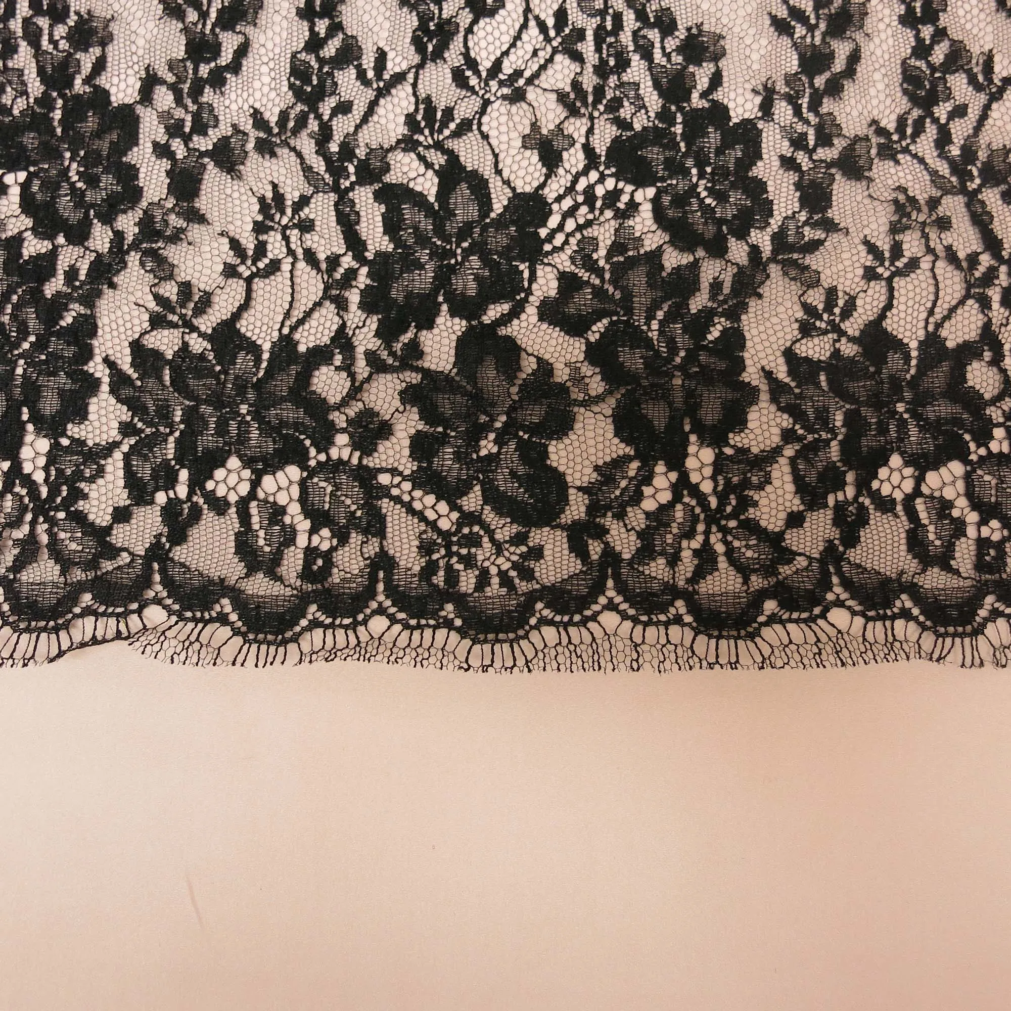 Black Floral Abstract Vintage Solstiss Lace